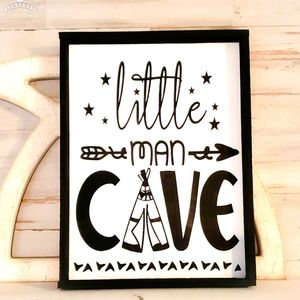 Little man cave boys nursery wood sign